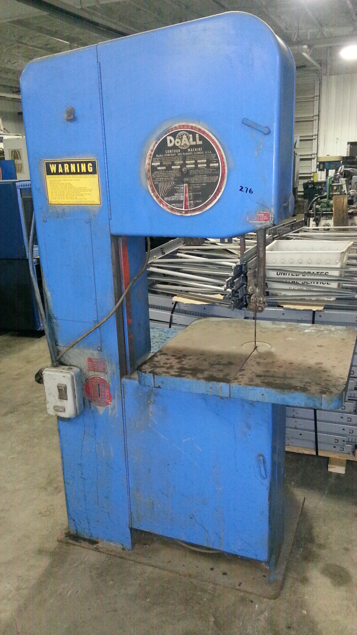 (1) PREOWNED DOALL VERTICAL BAND SAW, MODEL #: 2013-V, S/N: 439-83205, YEAR 1983