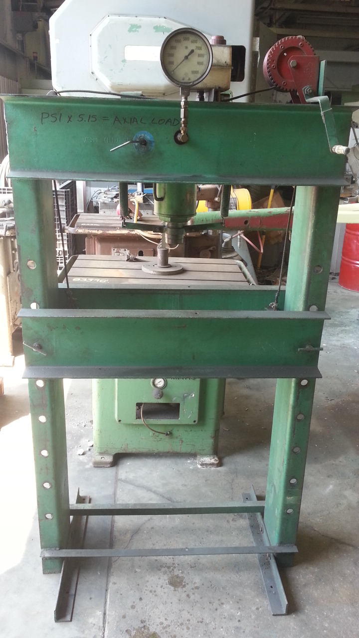 1 - PREOWNED 5 TON HYDRAULIC H-FRAME PRESS, HAND OPERATED