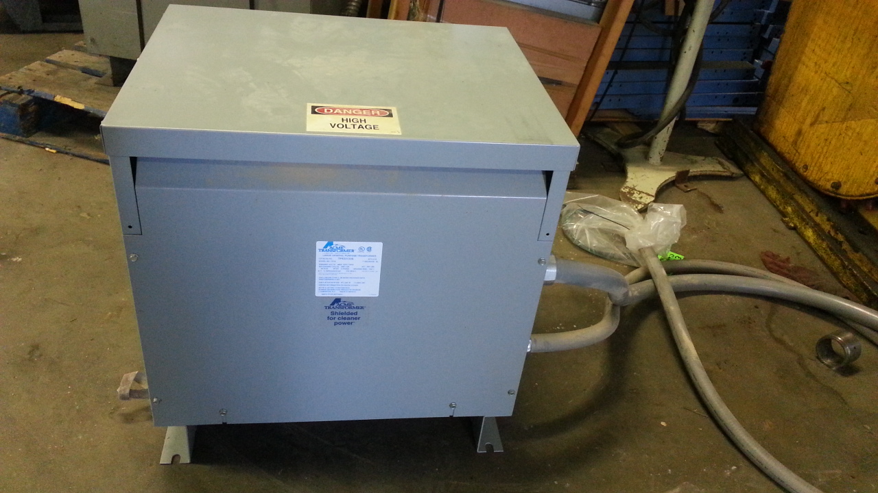 (1) PREOWNED ACME 3PH TRANSFORMER, 45 KVA