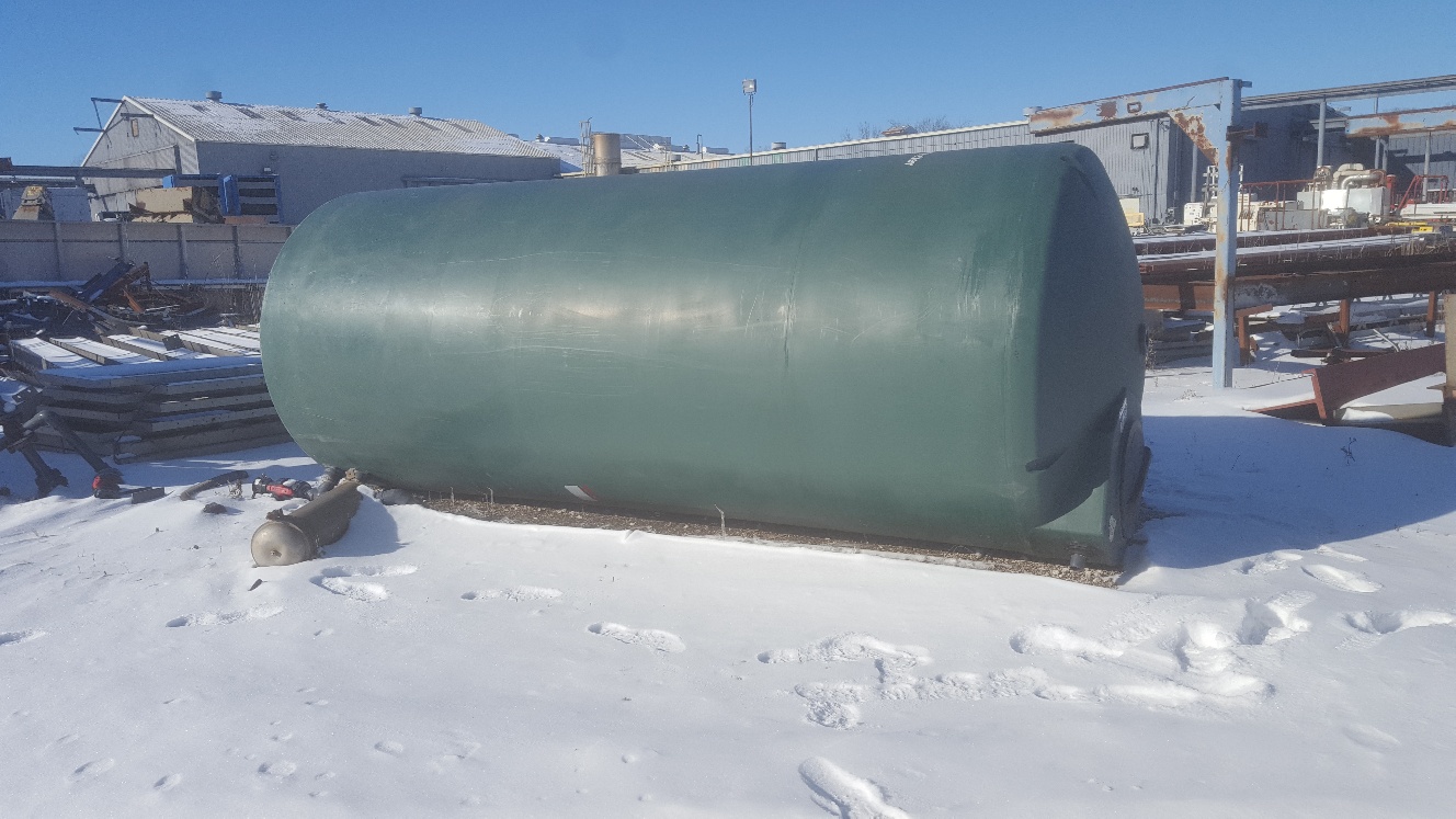 (1) PREOWNED VERTICAL R/O LIQUID PLASTIC STORAGE TANK 3,500 GALLON CAPACITY