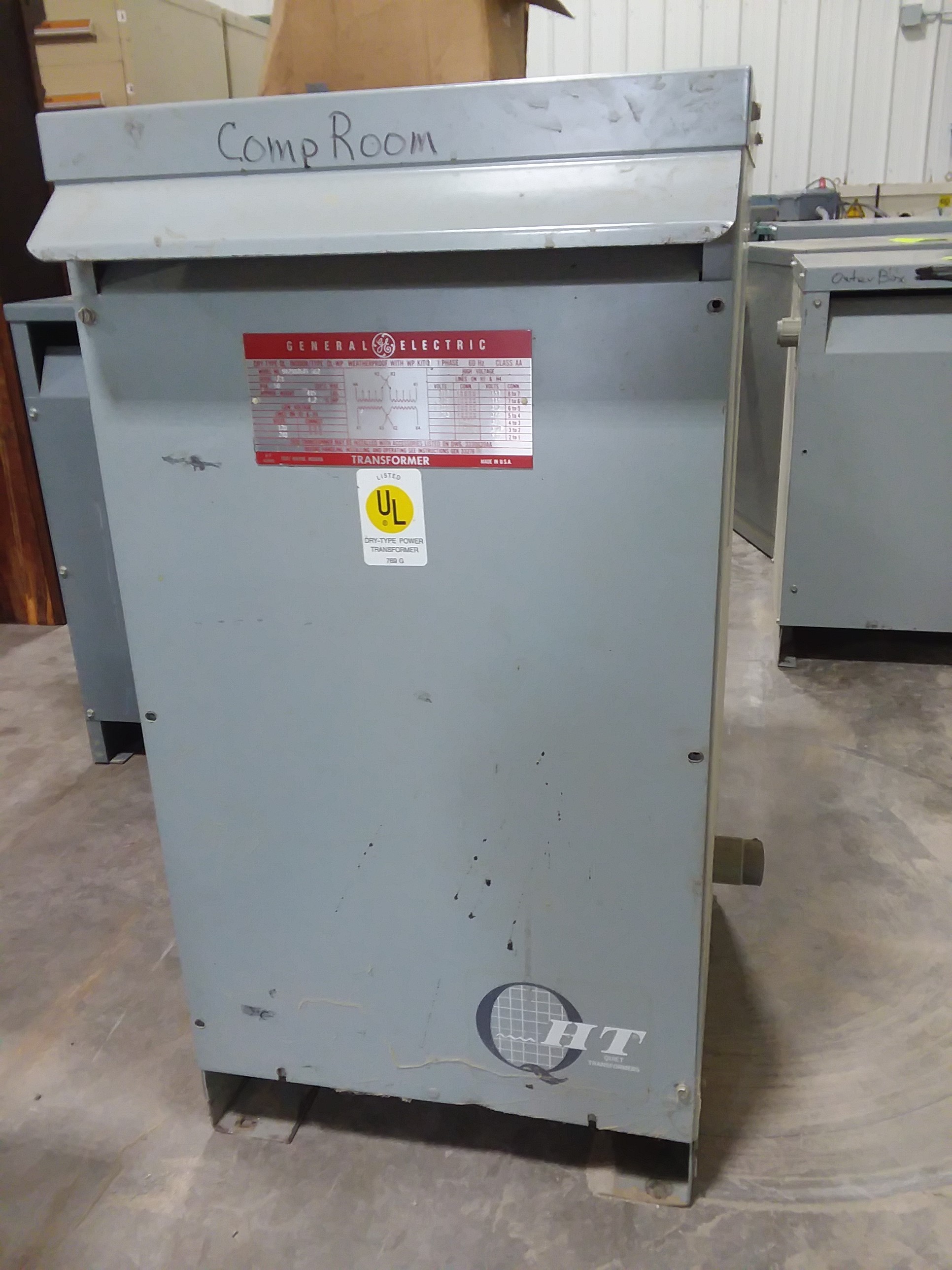 (1) PREOWNED GE SINGLE PHASE TRANSFORMER, 50 KVA