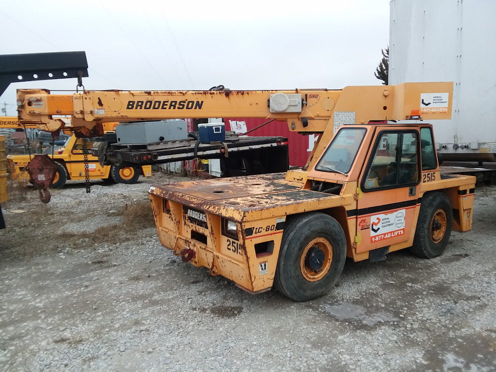 1 - PREOWNED BRODERSON CARRY DECK CRANE, MODEL #: IC80-3H, S/N: 612515, YEAR: 2009
