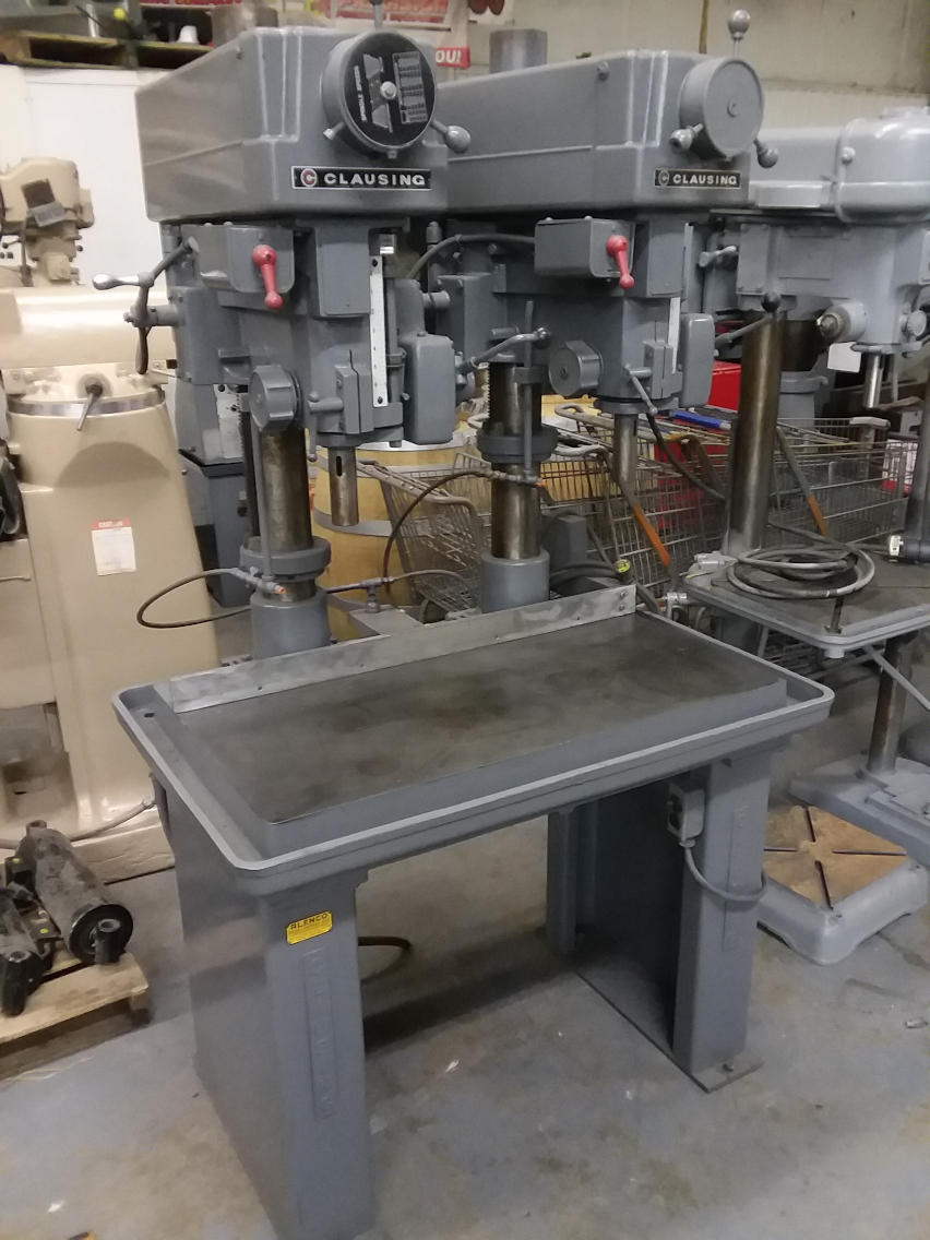 1 - PREOWNED CLAUSING 2 SPINDLE 20 in  DRILL PRESS, MODEL #: 2287, S/N: 514532/514533