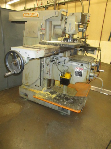 1 - PREOWNED SHARP MANUAL HEAVY DUTY HORIZONTAL MILLING MACHINE, MODEL #: UH3, S/N: 2H125