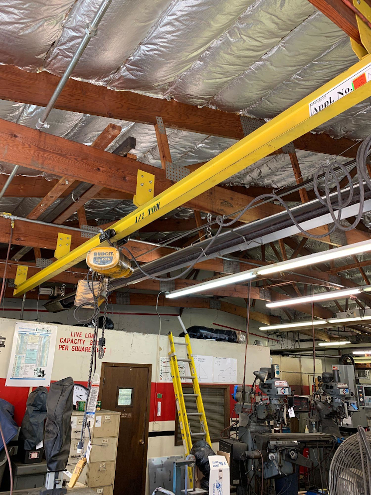 1 - PREOWNED ABELL-HOWE 1/2 TON MONORAIL BEAM AND HOIST, BEAM LENGTH 20'