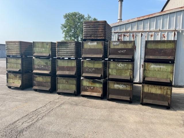 BRANDT LARGE STEEL CONTAINER BINS w/SLIDING DOOR