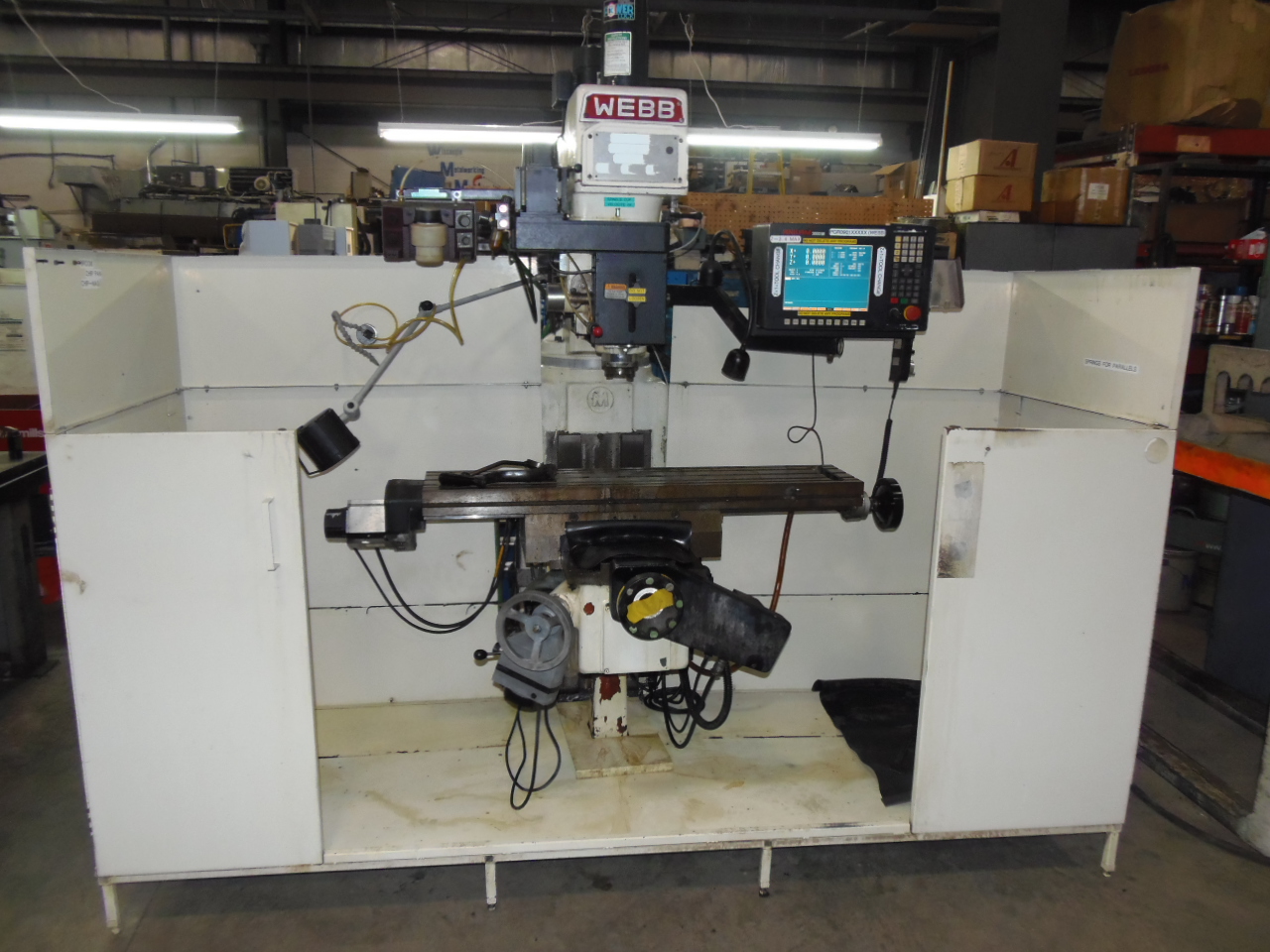 WEBB 5VK, 2006 ANILAM 3000M 3 AXIS CNC CONTROL, 5 HP VARY, POWER DRAW BAR, 10 X 50 TABLE, 16 X 36 TRAVELS, 40 TAPER