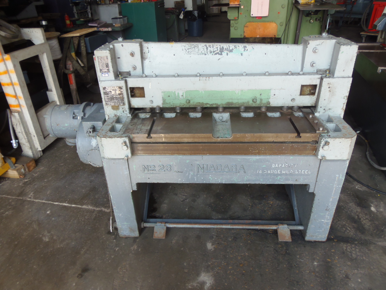 14 GA X 36", NIAGARA MODEL 23 MECHANICAL SHEAR, 24" ROBG, FRONT SUPPORT ARM