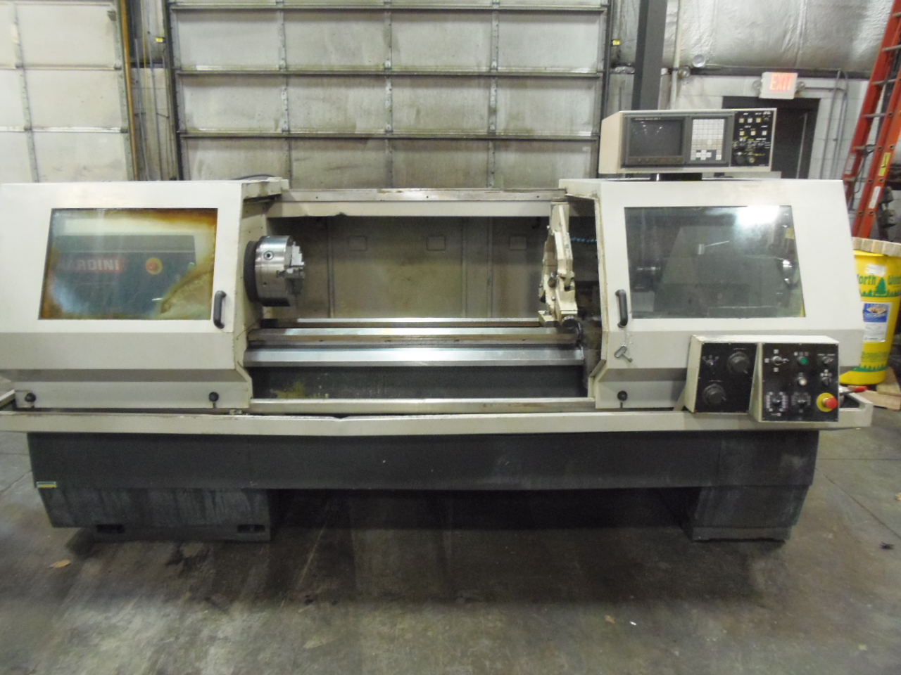 NARDINI LOGIC 250G CNC TEACH LATHE, 20" X 60", FANUC 20T CONTROL, 12" 3-JAW CHUCK, TOOL POST, STEADY REST