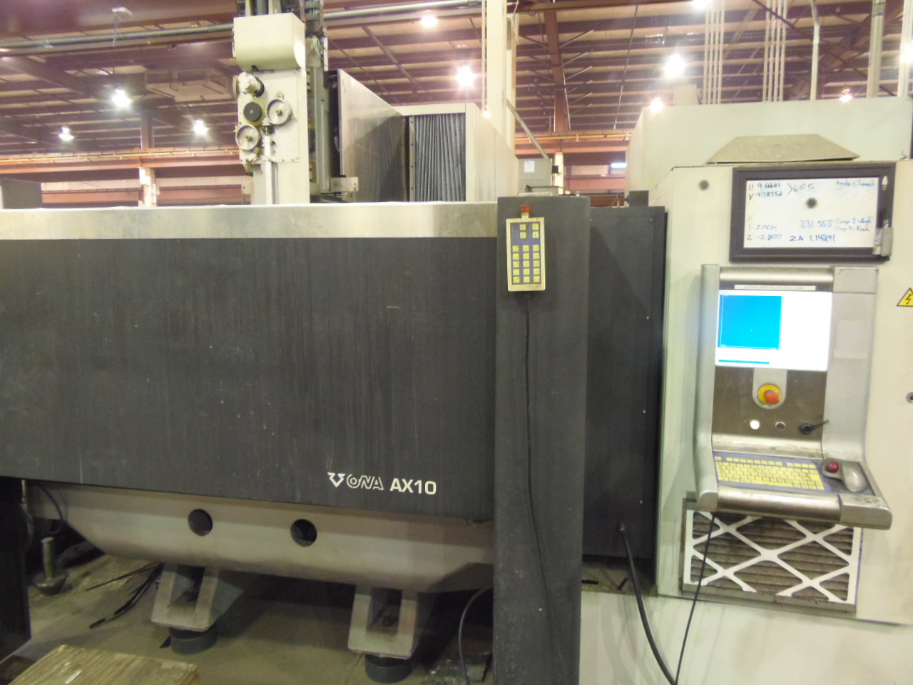 ONA EDM MODEL AX10, TRAVELS 59.1 X 39.4 X 27.5", 78.7 IPM TRAVERSE, TAPER, UV AXIS, 76 X 63 X 27.5 WORKPIECE, 22,000 LBS WEIGHT CAP., NEW 2008