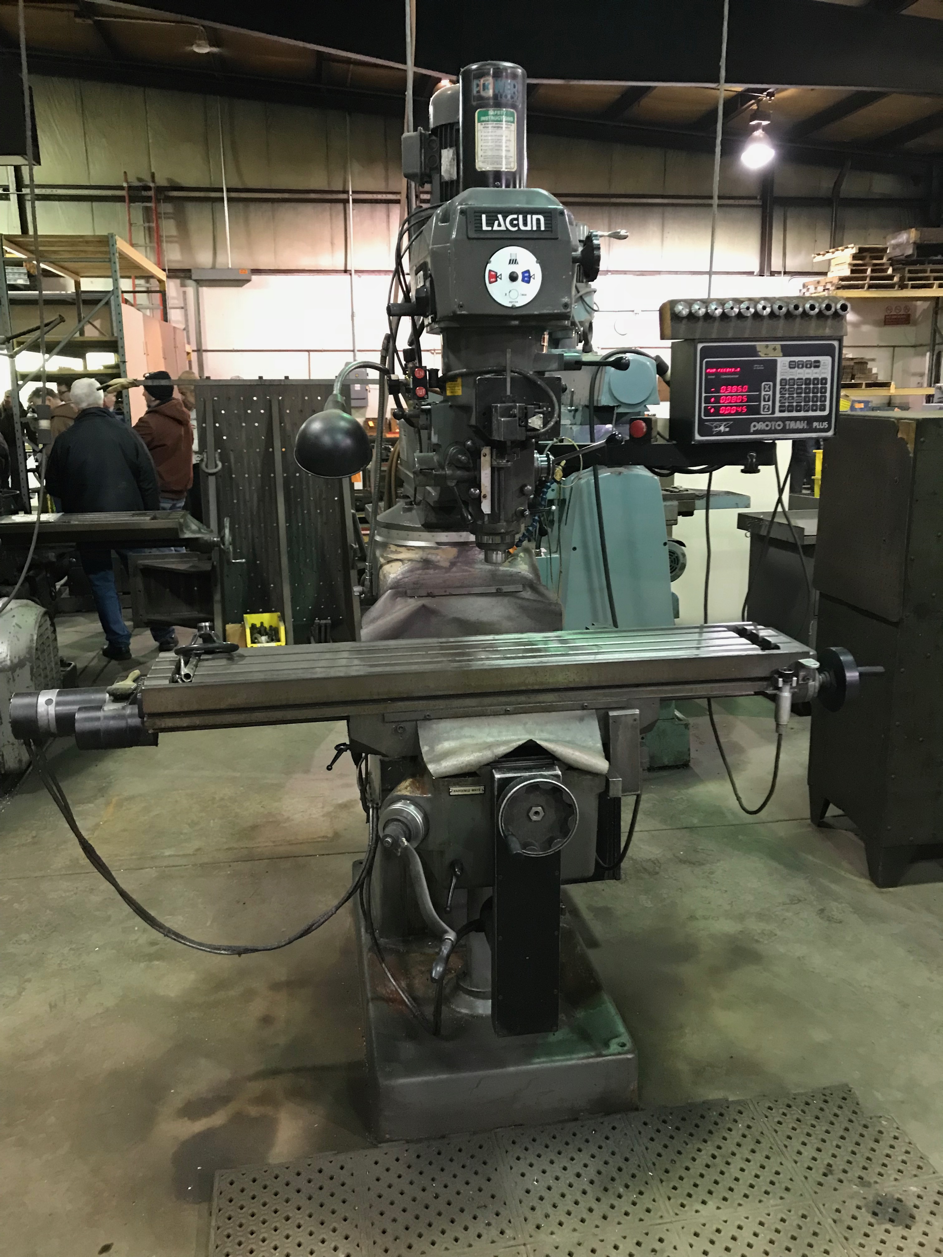 LAGUN FTV-2-S-E, PROTOTRAK PLUS CONTROL, 3 AXIS DRO W/ CANNED CYCLES ON X,Y, POWER DRAW BAR, 3 HP, 10 X 50 TABLE, 1988
