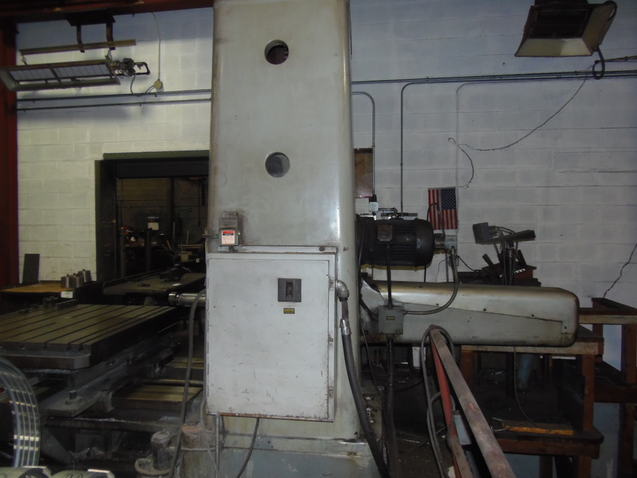 3.93" TOS HORIZONTAL TABLE TYPE BORING MILL, MODEL H100A, 49" x 49" TABLE, 6-900 RPM, 1965