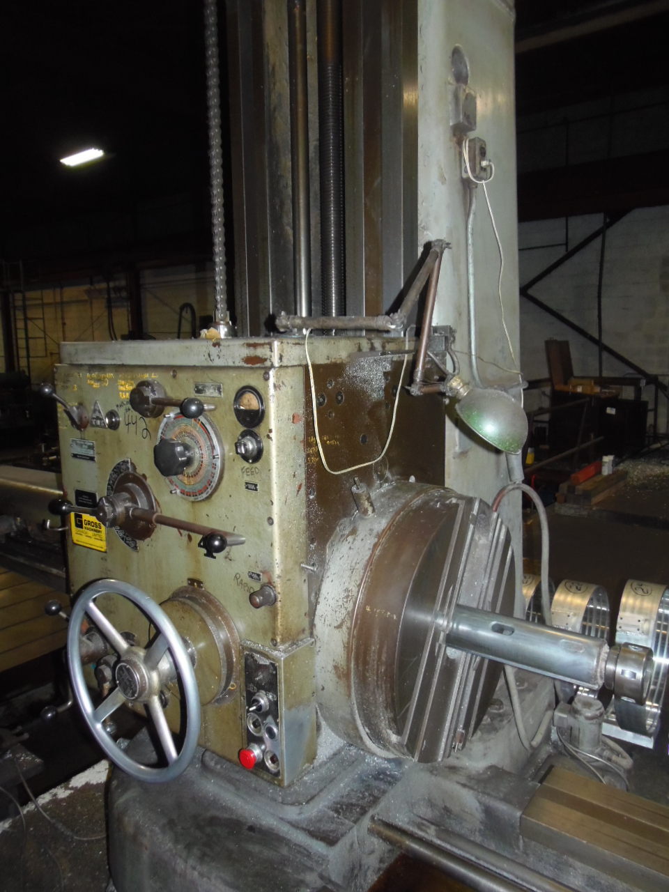 3.93" TOS HORIZONTAL TABLE TYPE BORING MILL, MODEL H100A, 49" x 49" TABLE, 6-900 RPM, 1965