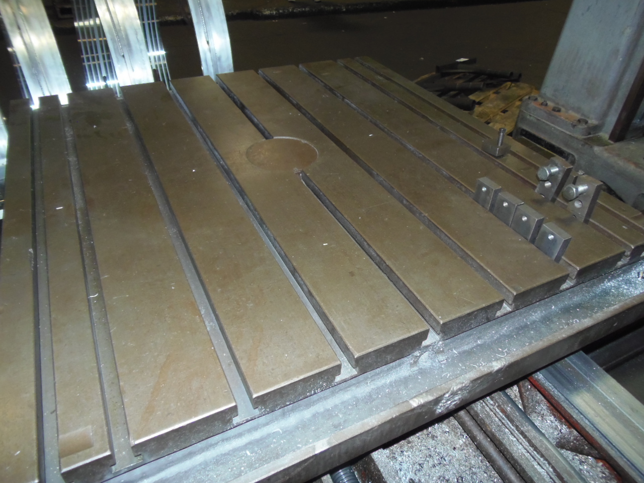 3.93" TOS HORIZONTAL TABLE TYPE BORING MILL, MODEL H100A, 49" x 49" TABLE, 6-900 RPM, 1965
