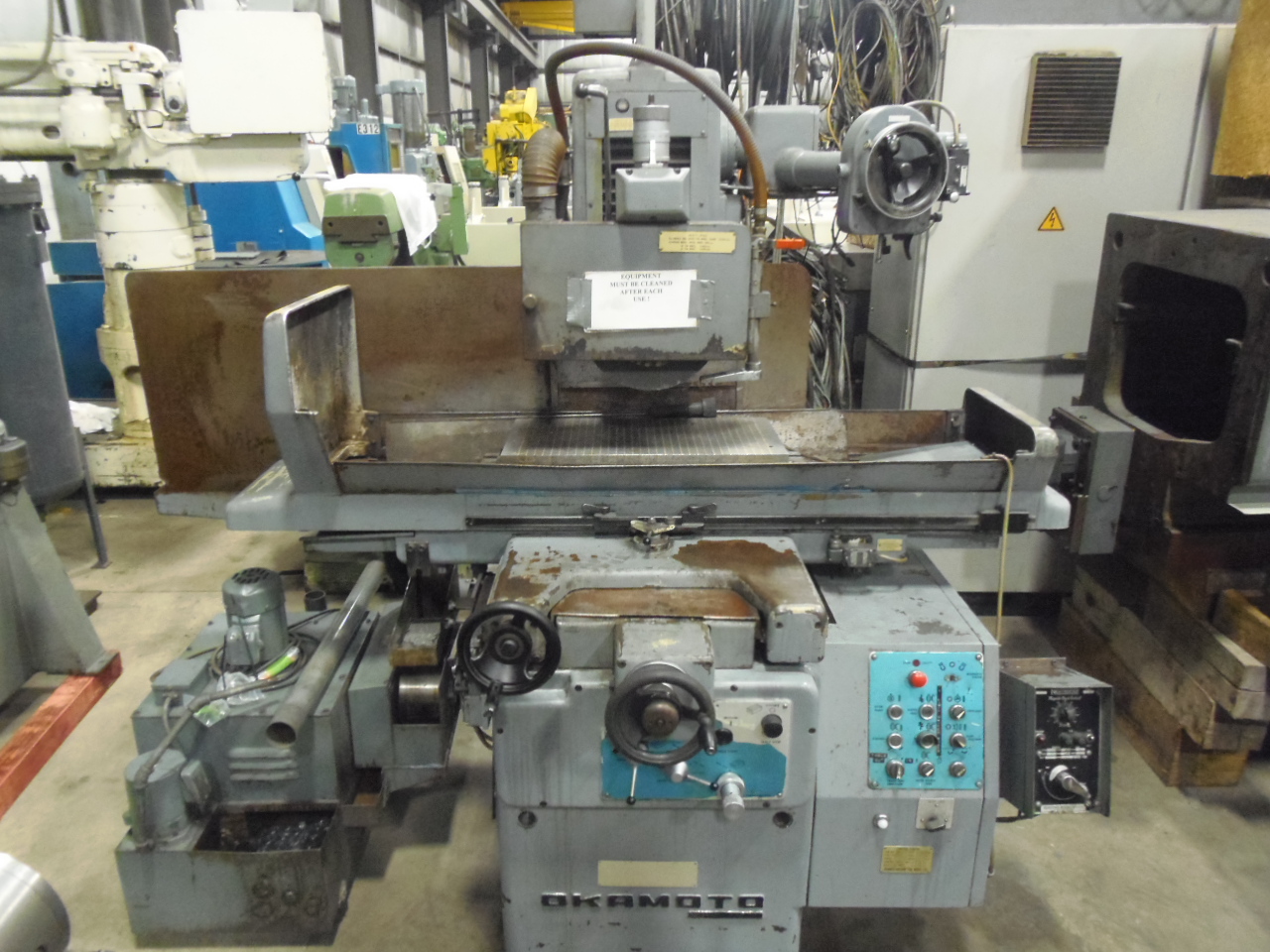 12 X 24 OKAMOTO, MODEL 124, INCREMENTAL DOWN, COOLANT, MAGNET WITH DEMAG