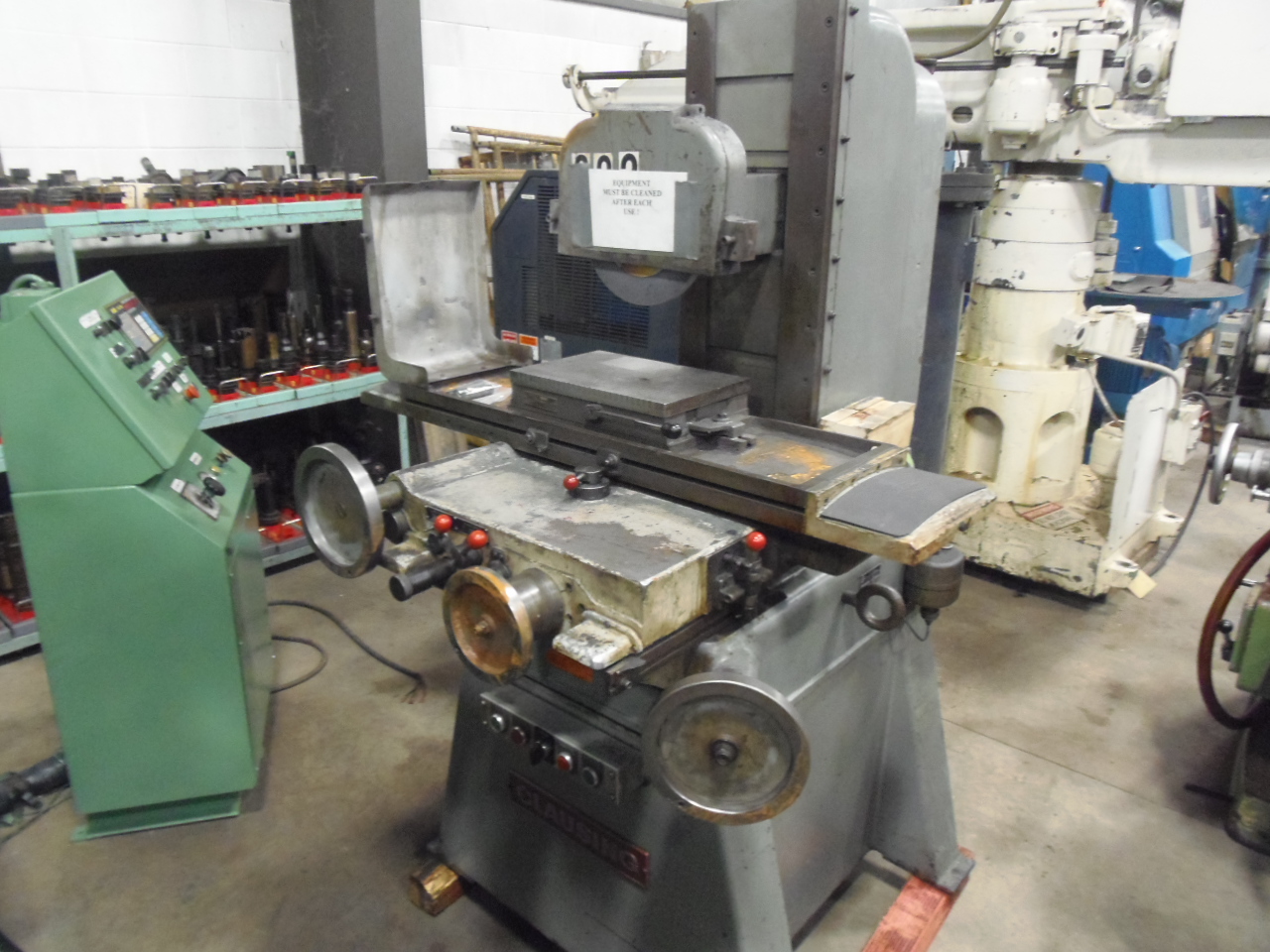 10" X 15" CLAUSING, MODEL 4020, 14" UNDER WHEEL, HYDRAULIC FEED , PERMANENT MAGNETIC CHUCK,