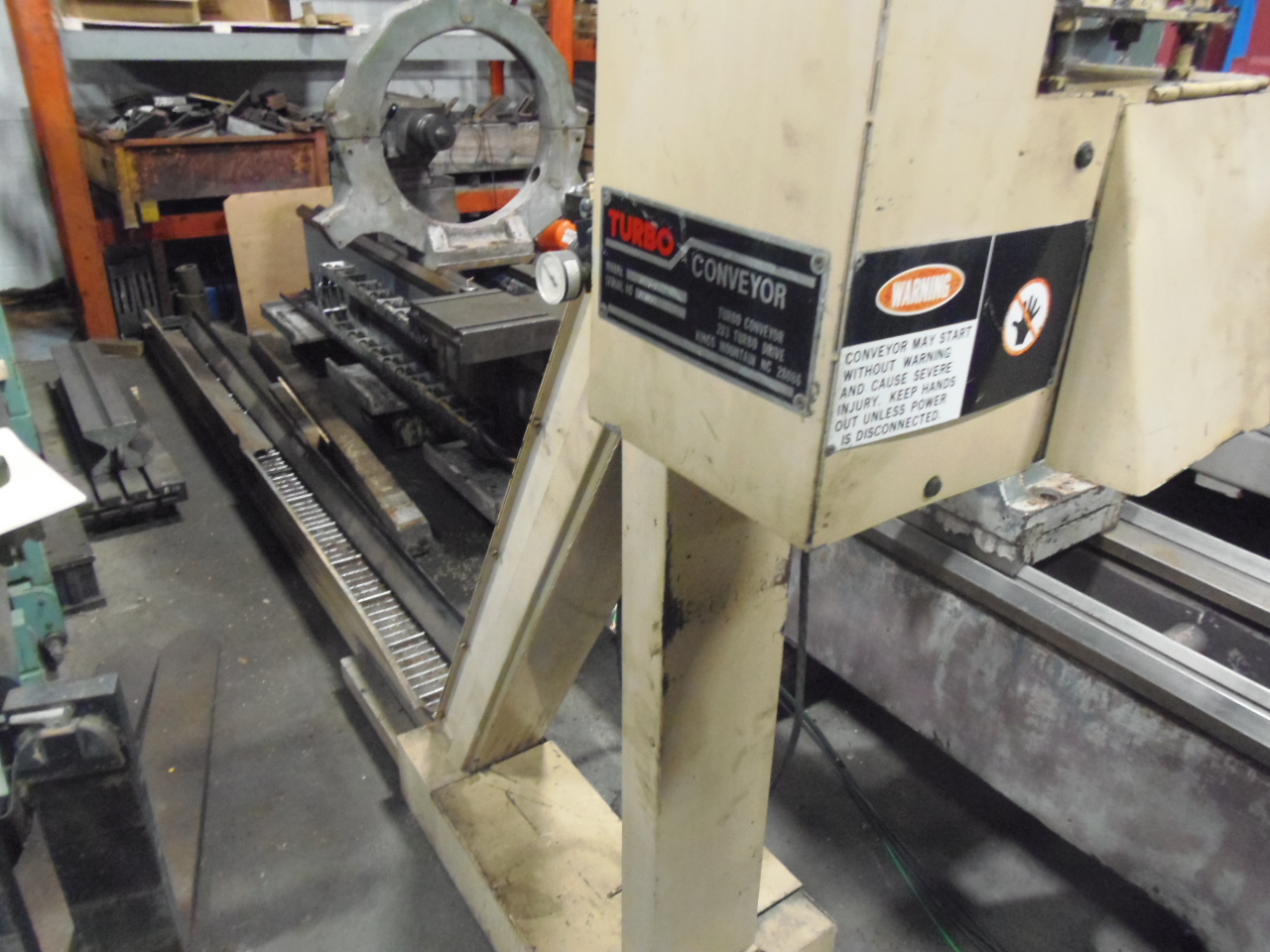 10" x 140" TURBO CHIP CONVEYOR, MODEL 6475-8772, 53" DISCHARGE HEIGHT