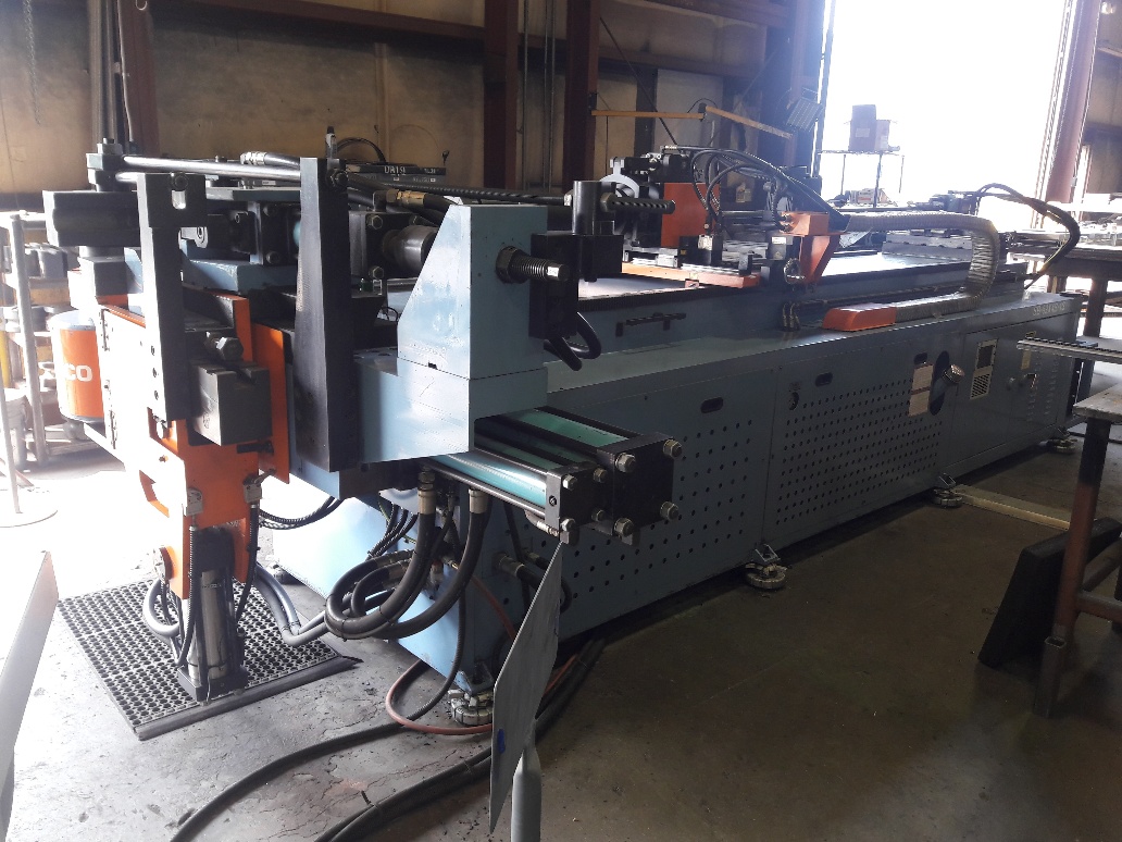 3.5" SOCO CNC TUBE BENDER, NEW 2001, LOTS OF TOOLING, RUNNING IN PLANT