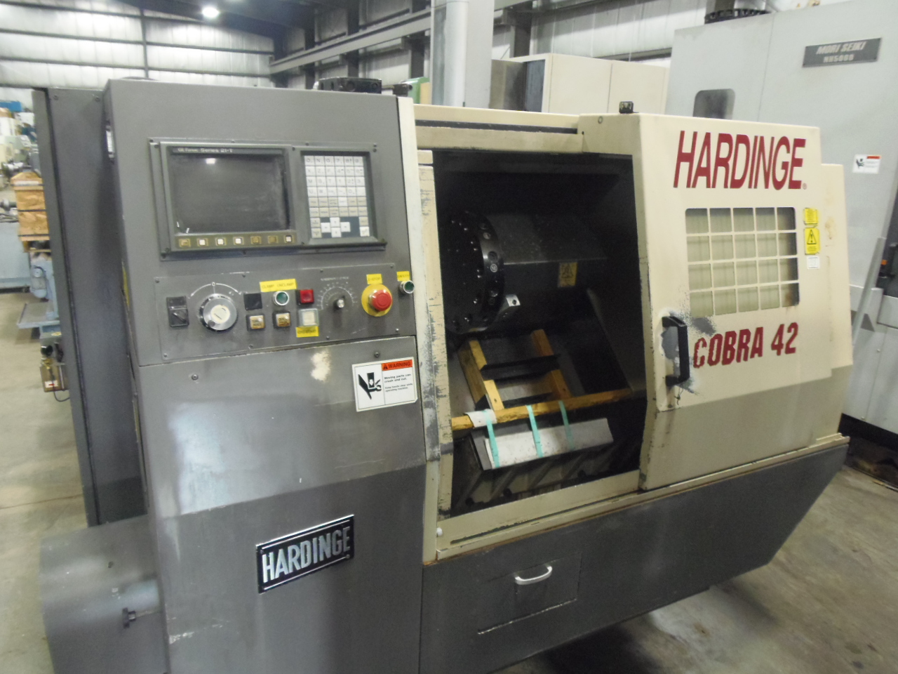 HARDINGE COBRA 42 CNC CHUCKER, FANUC 21T CONTROL, TURRET, 5000 RPM, 1997