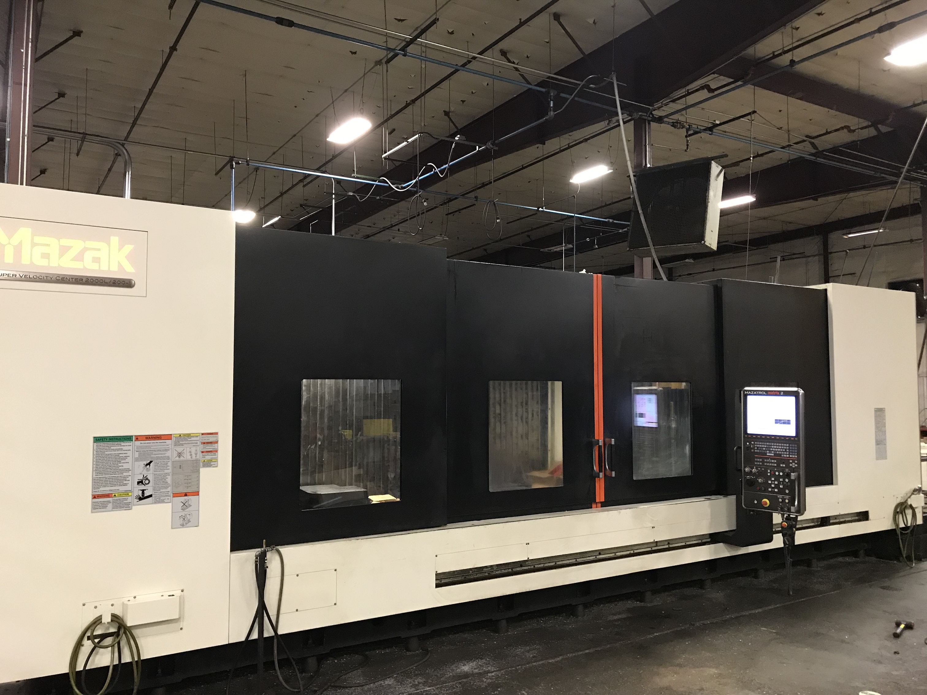 MAZAK SUPER VELOCITY SV2000L/200, NEW 2012, 15,000 RPM, MAZAK MATRIX 2 CONTROL, 21" X 200" TRAVELS, 4724 IPM RAPIDS, OPTIONAL SPLIT TABLE, PROBE, INSPECTION REPORT AVAILABLE