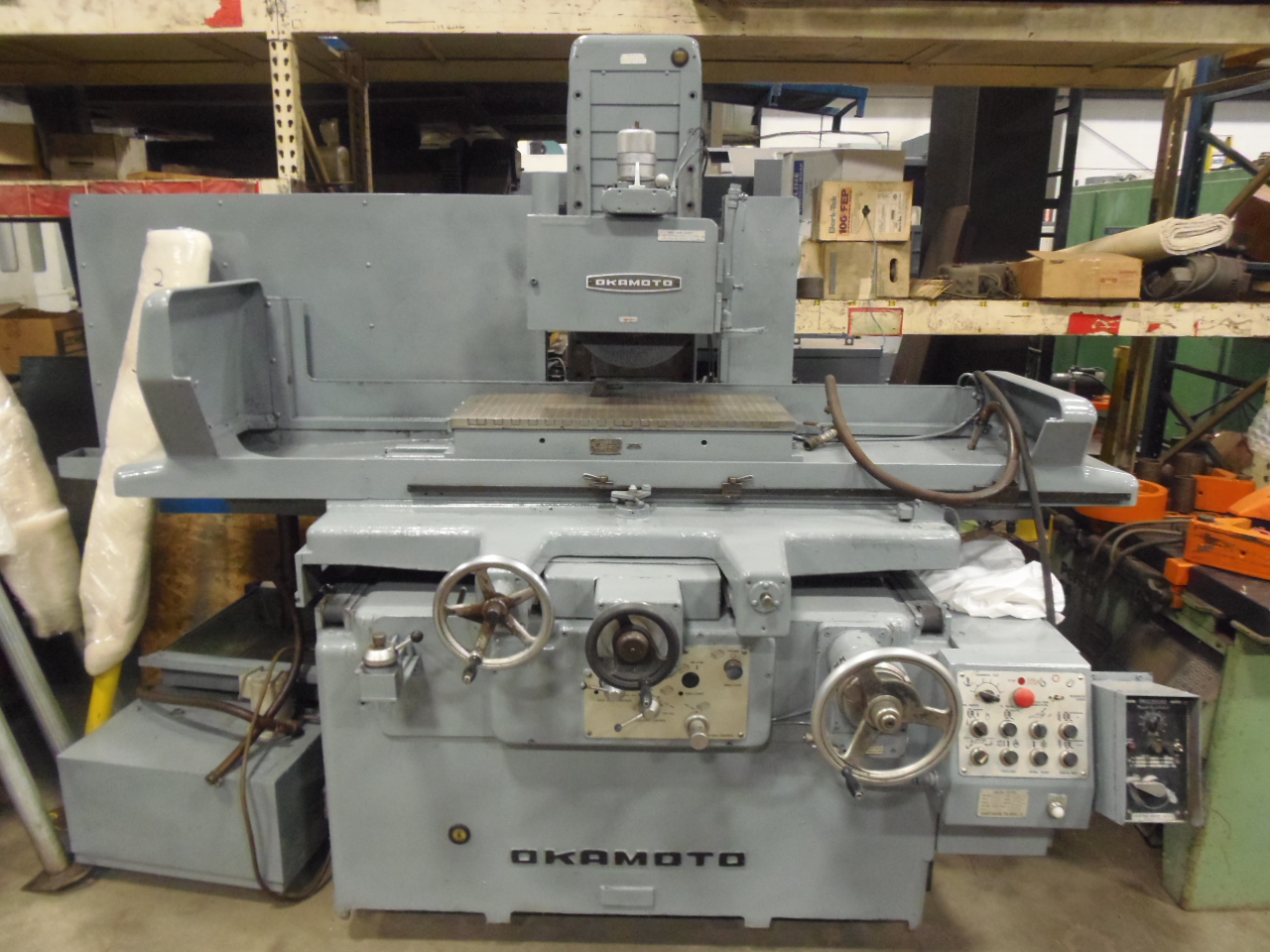 16" X 32" OKAMOTO SURFACE GRINDER, MODEL PSG-84, FULLY AUTOMATIC, COOLANT