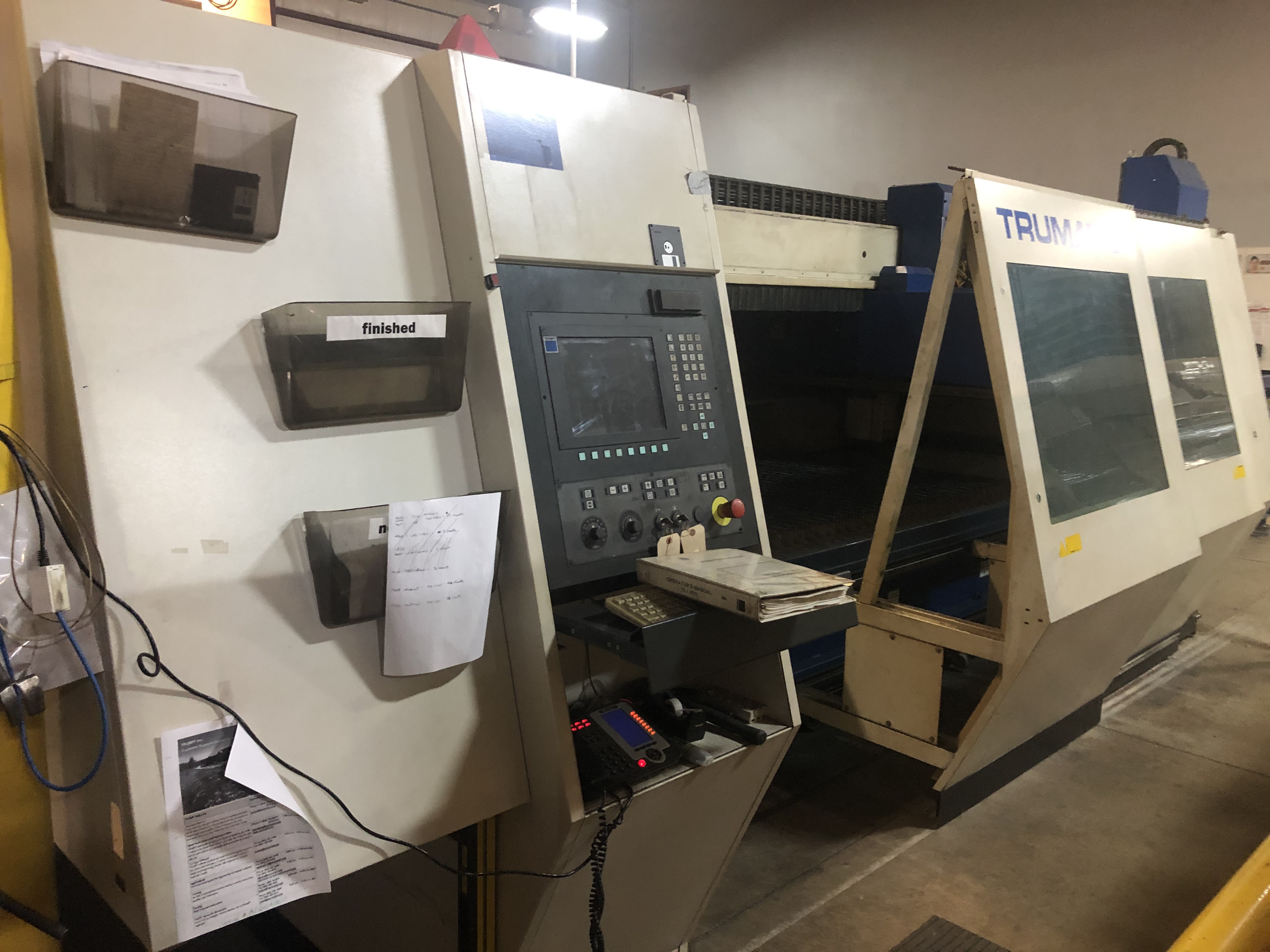 TRUMPF TCL-2510, 60" x 120"  2000 WATT LASER, LOAD/UNLOAD, NEW LASER DRIVER AND COMPONENTS 9/18 AT A COST OF $24,000, 2004