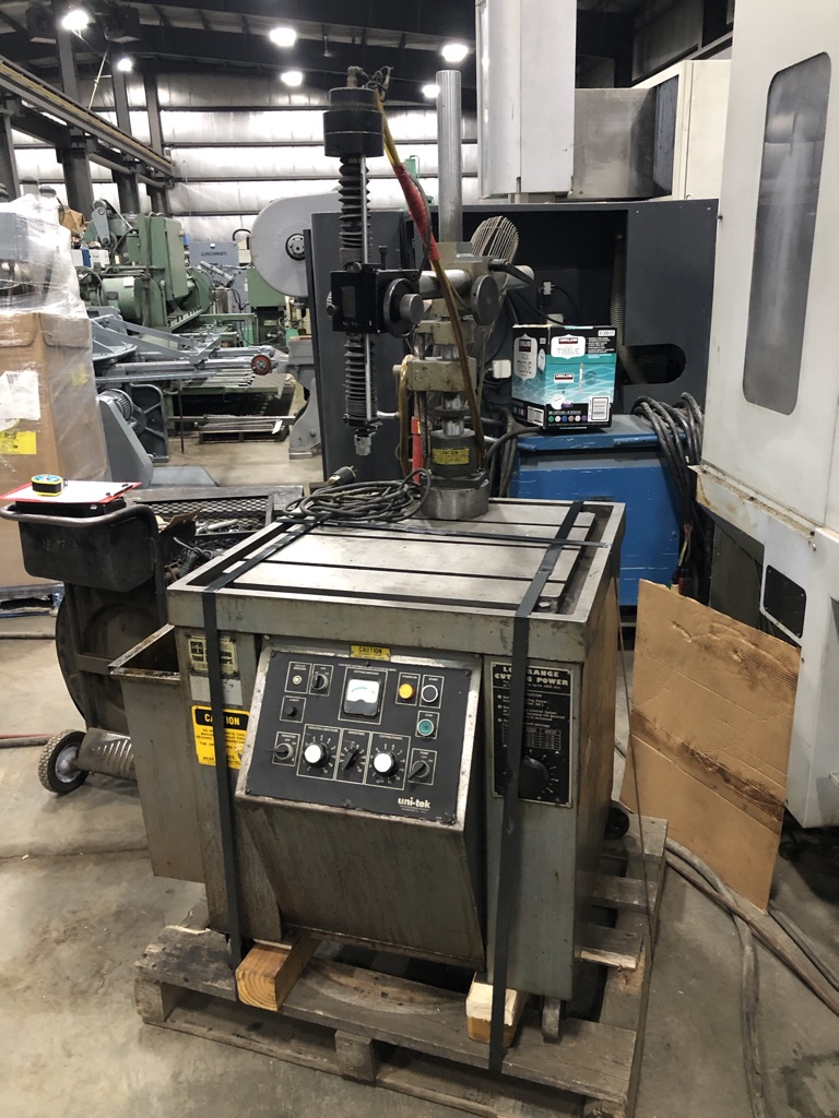 UNI-TEK (ELECTRO ARC) MODEL 300-S1, TAP DISINTEGRATORS, SERVO FEED, SWIVEL HEAD, .02 TO 3", DC SINGLE PHASE POWER SOURCE, MOLY OR GRAPHITE TOOLING, 