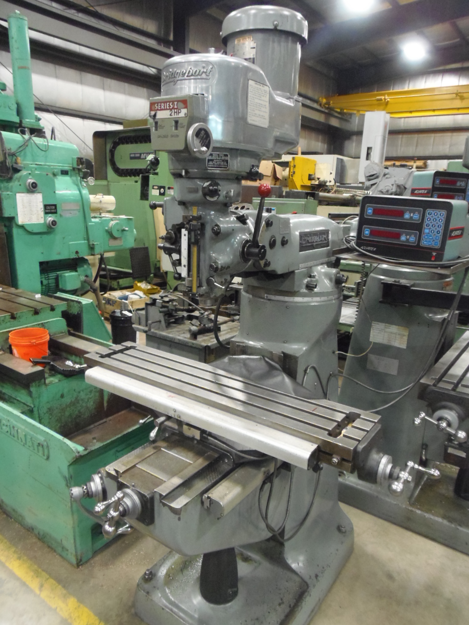 SERIES I BRIDGEPORT, VARY SPEED, 2 AXIS DRO, 9 X 42 TABLE, 1984