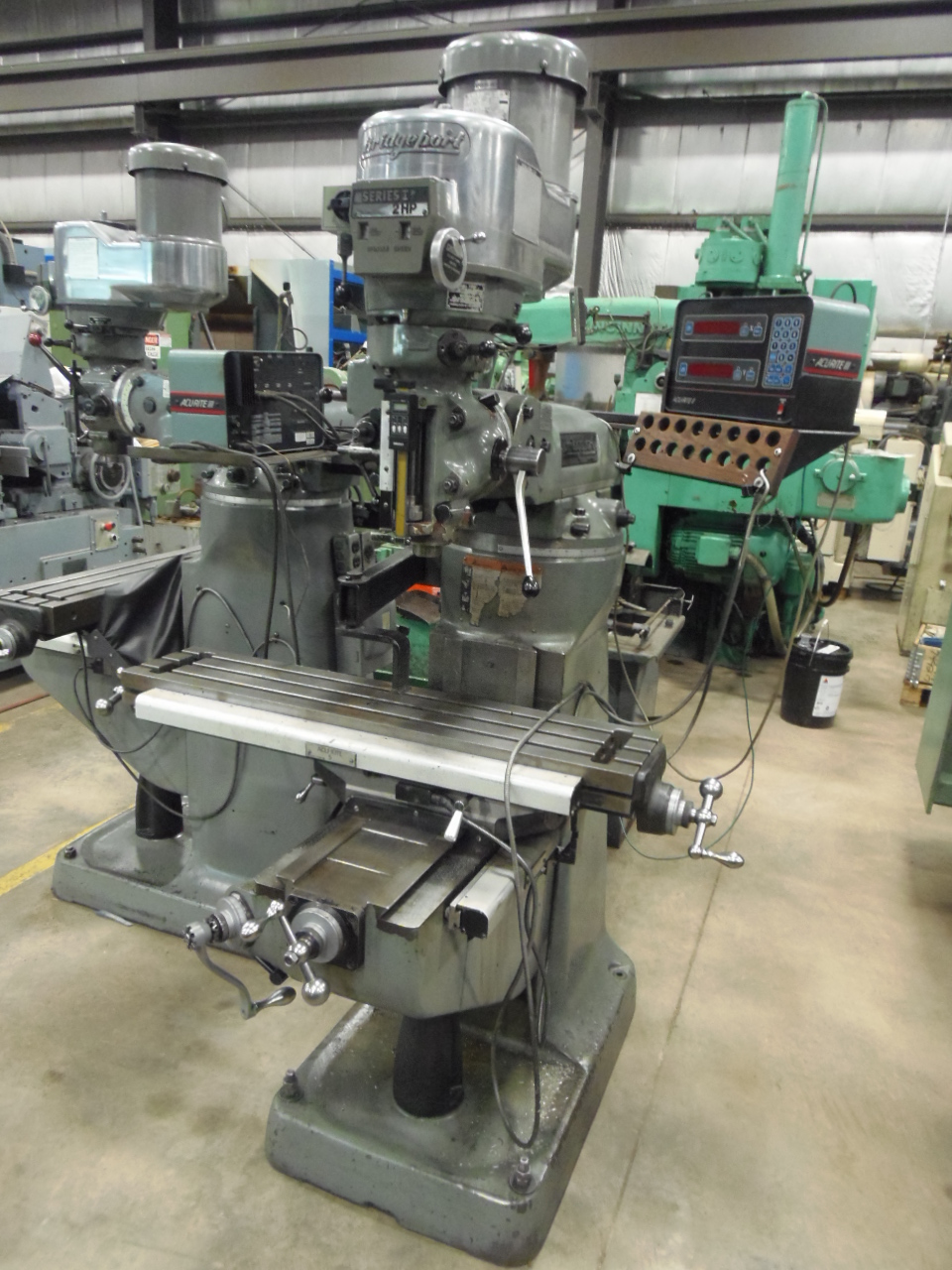 SERIES I BRIDGEPORT, VARY SPEED, 2 AXIS DRO, 9 X 42 TABLE, 1986