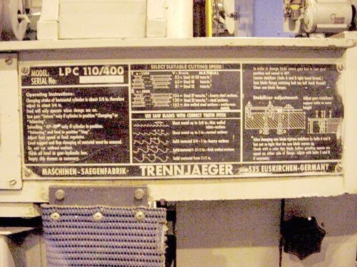14", TRENNJAEGER MODEL LPC 110/400,6 SPEED,MITRE,2.5HP,WET