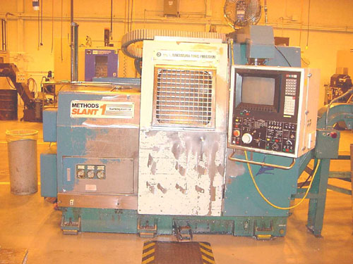 NAKAMURA SLANT 1,21"x21",12 POS.TURRET,4500 RPM, FANUC 10TF, 8"Chk, 2", 1985,