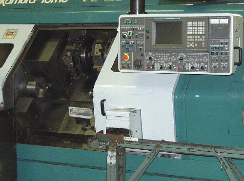 NAKAMURA TW-20, FANUC 16TT, (2) 8" CHUCKS, (2) 12 STATION TURRET, ROBOT, '92