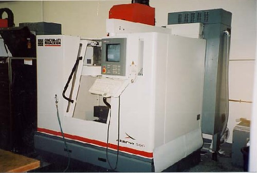 CINCINNATI ARROW 500, ACRA 2100, 20" X Y & Z, 6000 RPM SPINDLE, RIGID TAP, GIBBSCAM, '98