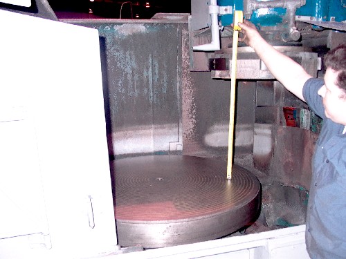 42" BLANCHARD, 21" UNDER WHEEL (HIGH COLUMN),22" SEGMENTED WHEEL, 40 HP, REBUILT UNDER TABLE, QUIET,