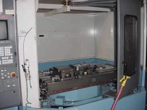 MAZAK FJV-25/APC, M-PLUS, 40' x 20" x18", AUTO PALLET CHANGER, COOL THRU, 1997