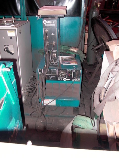 MILLER 5 AXIS WELDING ROBOT, DELTAWELD 451 POWER SUPPLY, 60" MILLER INDEX TABLE, FLOPPY DISK DRIVE
