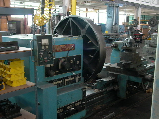 52" X 106" TUDA ENGINE LATHE, 350 RPM, INCH/METRIC THREADING, 2 AXIS DRO, 50" 4-JAW CHUCK