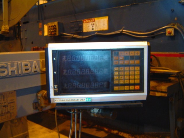 3.35" TOSHIBA SHIBAURA, MDL BT-8BR, POWER ROTARY TBL, 3-AXIS DRO, TAILSTOCK
