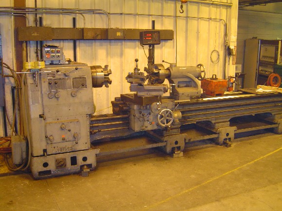 32" x 120" MEUSER, 22" CROSS SLIDE, 44" GAP, 3" HOLE, RAPID TRAVERSE, 2 AXIS DRO