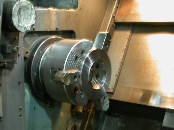 MORI SEIKI SL-5A., 24.4" SWING, 12.2" DIA., 43" CENTERS, 3.03" HOLE, FANUC 10TF, TAILSTOCK