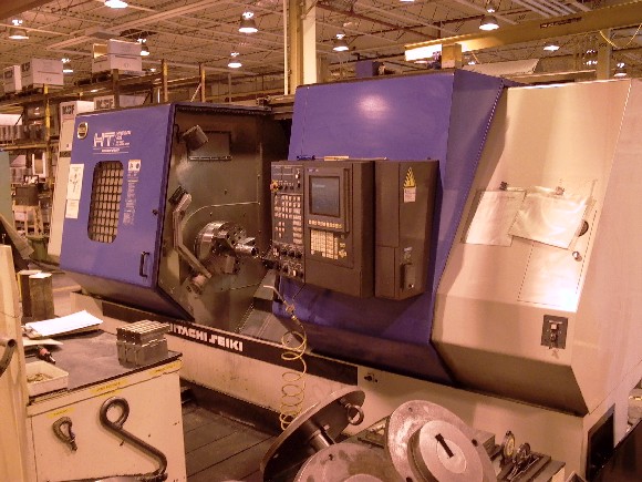 HITACHI SEIKI 40G, 15" CHUCK, 63" CENTERS,  4.73" SPINDLE BORE, SIECOS A10L CONTROL, 1997