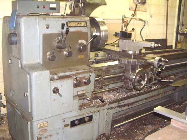 24"/33" x 80" MORI SEIKI, MDL MH2000, 16" CROSS SLIDE, 3" BORE, ANALAM 2-AXIS DRO, 15" 3-JAW & 18" 4-JAW CHK