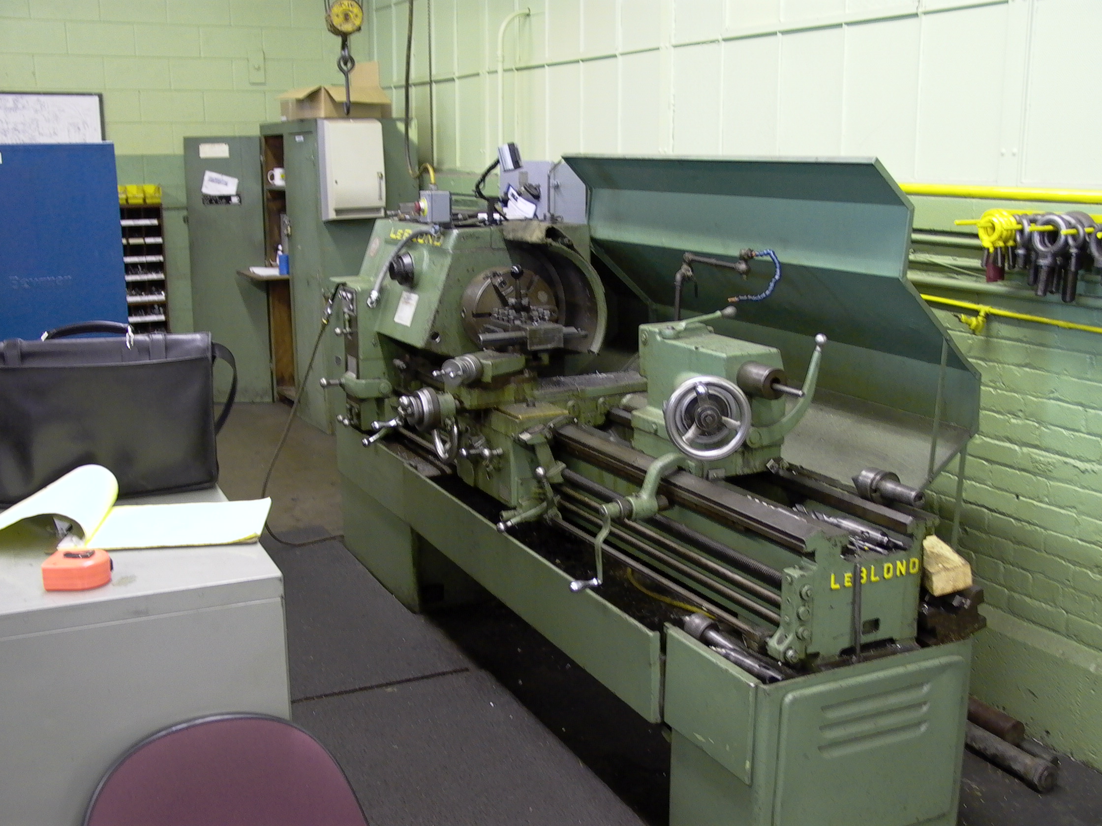 20" x 54" LEBLOND, 12" CROSS SLIDE, 12" 3-JAW CHK, 2" HOLE, TAPER, 4-WAY, TAILSTOCK