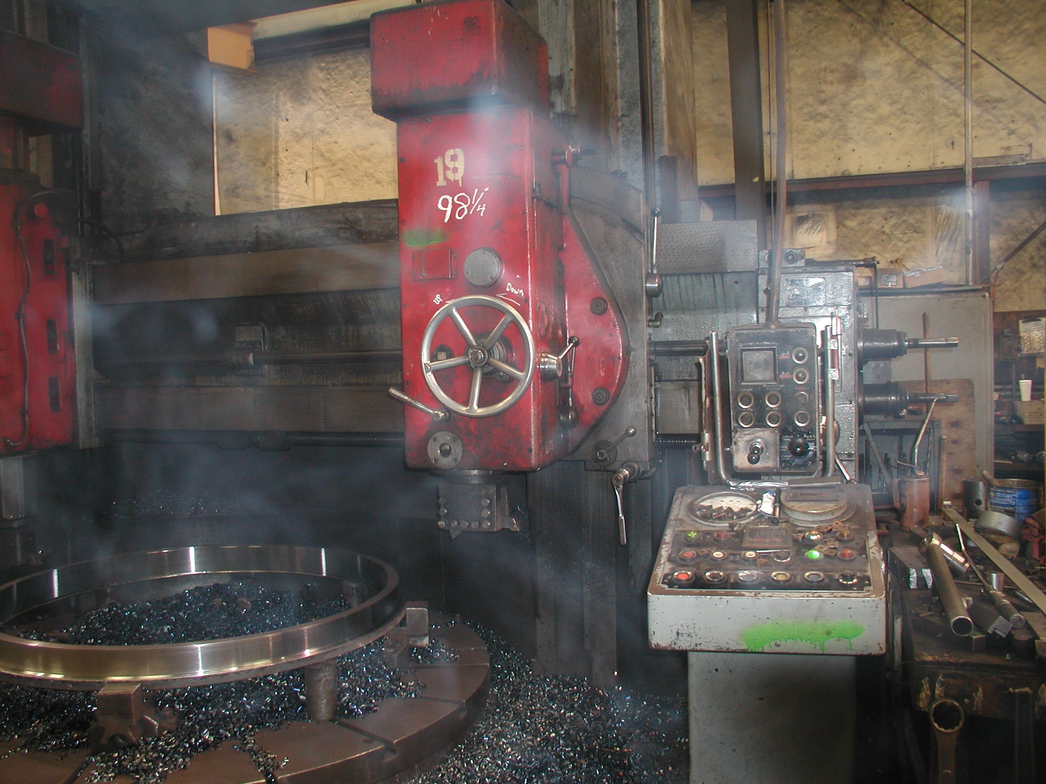 98" FRORIEP MDL 10KZ250, 110" TURNING DIA., 70" TURNING HGHT, 76" TRVL OF RAM, 66" TRVL CROSS RAIL, PENDANT CTRL