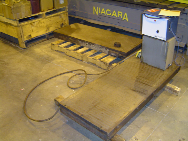 24" x 96" ELECTROMAGNETIC CHUCK, 2 SECTIONS, 5" HIGH, DEMAGNETIZER