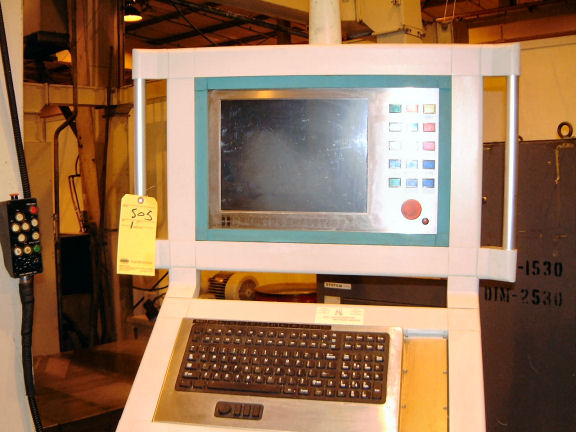 5.12" TOSHIBA BPN-13-P5, 59" x 118.1" TBL, ISO #50 TAPER, 80.6"-Y, 118"-X, 19.7"-Z1, 43.5"-Z2,  CREATIVE EVOLUTION CNC CTRL, RETROFIT 2001