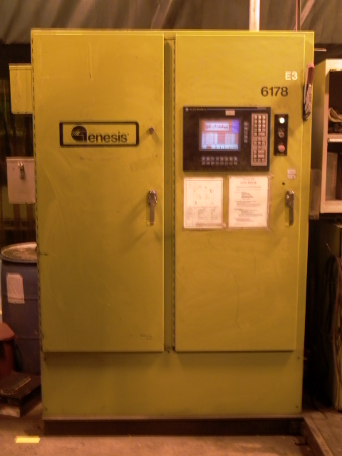 GENESIS WELDING CELL,  1990, 2-GMF ARCMATE ROBOTS, 30 X 96  AND 30 X 60 8 POSITION POSITIONERS
