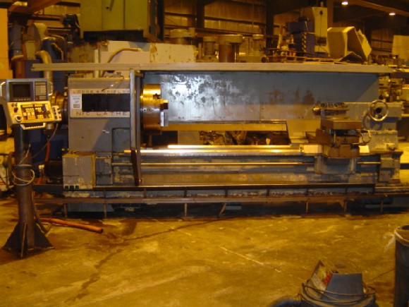 LODGE & SHIPLEY 3220-25, MITSUBISHI MELDAS L3 CNC CTRL (RETRO 1994), 37" SW, 96" CC, 12.5" HOLE, 30 HP