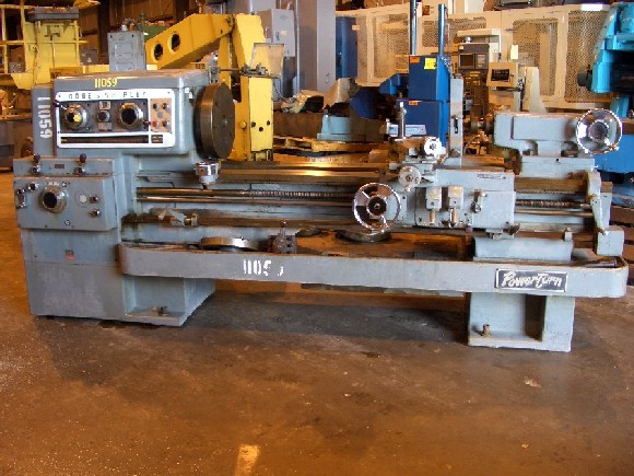 20" x 60" LODGE & SHIPLEY POWERTURN, 2" BORE, 1740 RPM, 20 HP, FACE PLATES, STEADY, TAPER, 1970