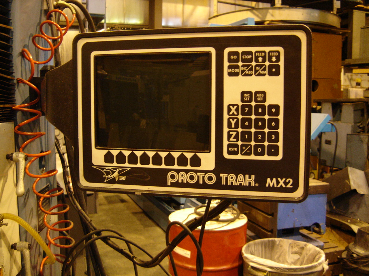 SOUTHWESTERN TRAK DPM,  45" x 10" TBL, 26.5"-X, 17"-Y, 5"-QUILL TRVL, 3.9" QUILL DIA., #40 NST, PROTOTRAK MX2 CTRL